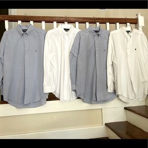 Lot of 4 Ralph Lauren Polo Men’s Dress shirts, size 17.5, 34-35
